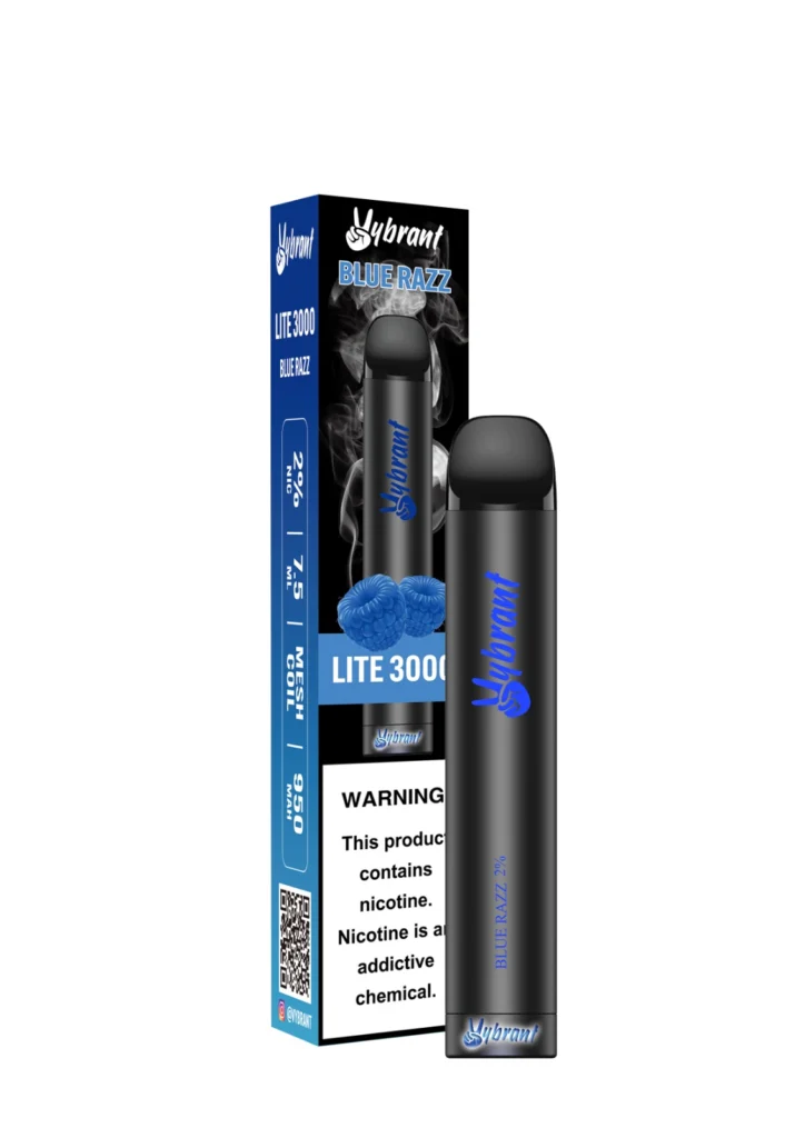 Blue Razz Lite 3000 Puffs - Single by VyBrant offers a delicious blue razz vape experience with every puff.