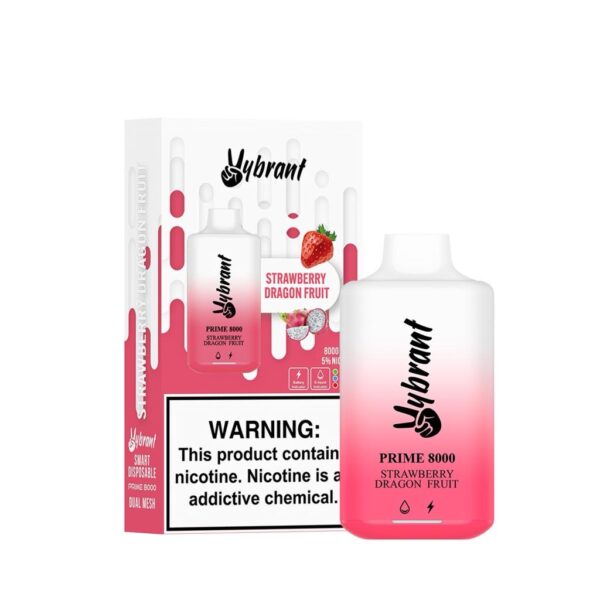 VyBrant Strawberry Dragon Fruit Ice vape offers 8000 puffs of refreshing flavor in a convenient disposable design.