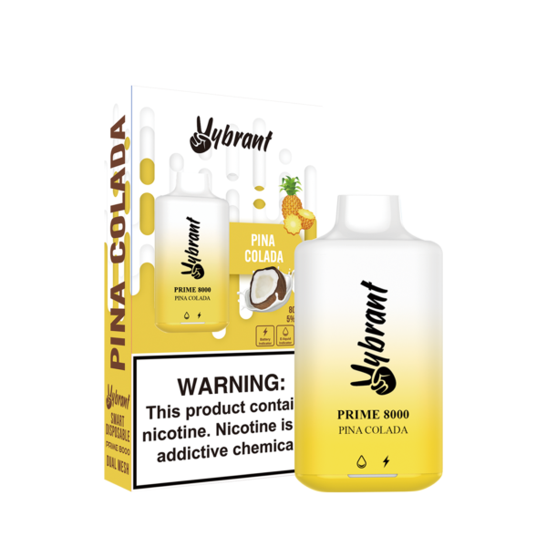 Pina Colada 8000 Puffs by VyBrant, delivering a tropical flavor experience in a convenient vape.