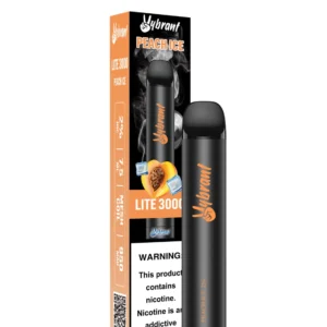 Peach Ice Lite 3000 Puffs by VyBrant offers a refreshing peach ice vape experience with every puff.