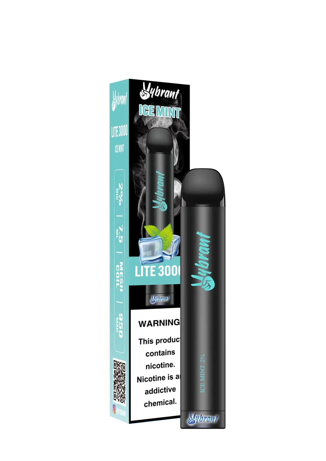 Ice Mint Lite 3000 Puffs - Single by VyBrant offers a refreshing ice mint flavor in a convenient vape.