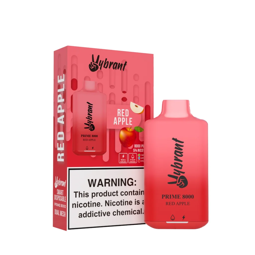 VyBrant Red Apple Prime 8000 Puffs - Single offers a delicious red apple vape flavor for an enjoyable experience.