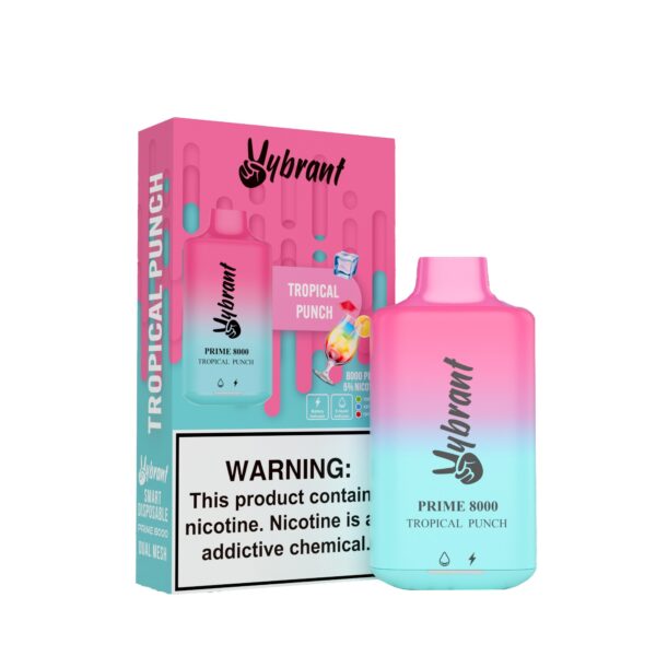 VyBrant Tropical Punch Vape delivers 8000 puffs of refreshing tropical punch flavor for an exhilarating experience.