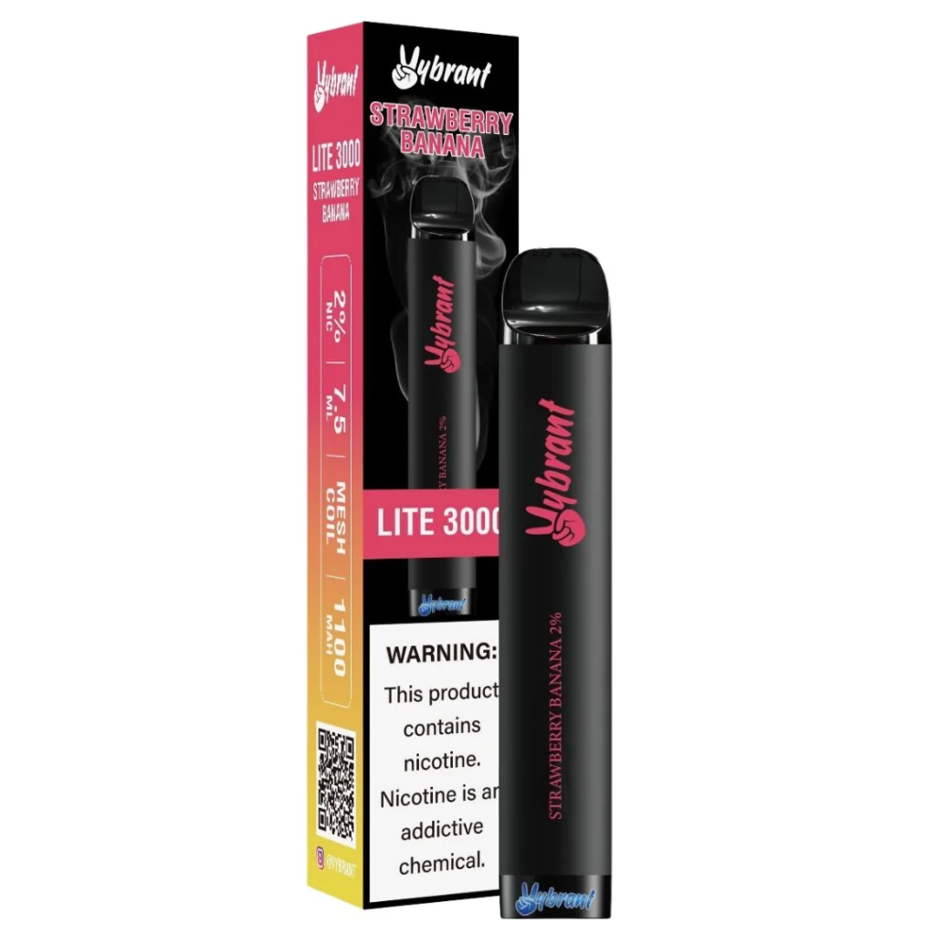 Strawberry Banana Lite 3000 Puffs by VyBrant - flavorful Strawberry Banana vape for online purchase.