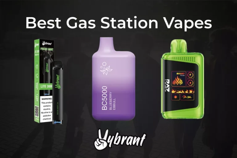 Three disposable vapes displayed left to right: black and green boxed device, purple gradient rounded device labeled BC500...